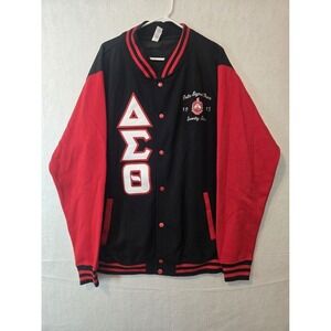 Delta Sigma Theta Sorority Jacket 3XL AWDIS Cotton Blend Red Black